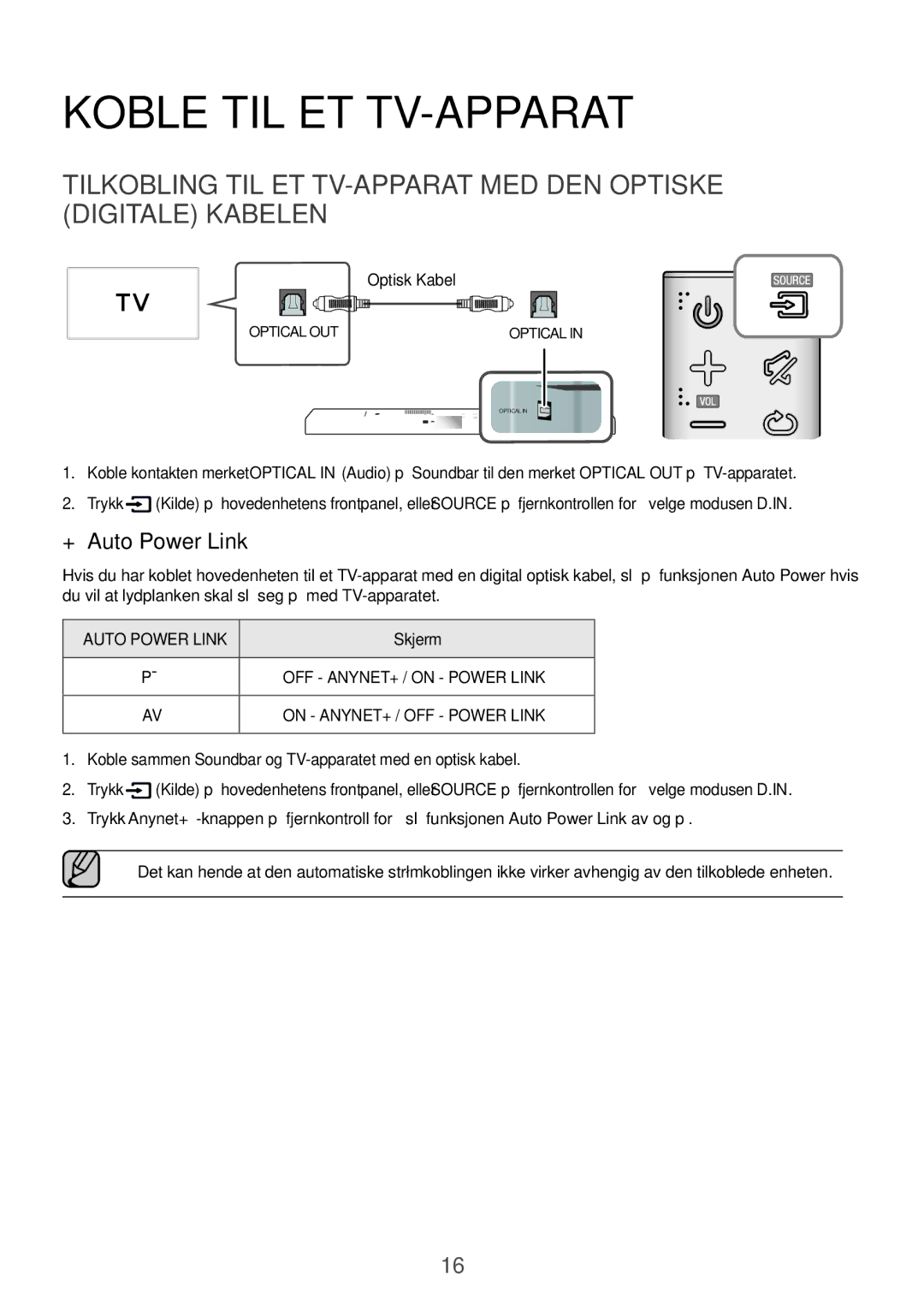 Samsung HW-J650/EN, HW-J651/EN, HW-J651/ZF, HW-J661/XE, HW-J660/XE, HW-J651/XN, HW-J650/XN manual Koble TIL ET TV-APPARAT, Skjerm 