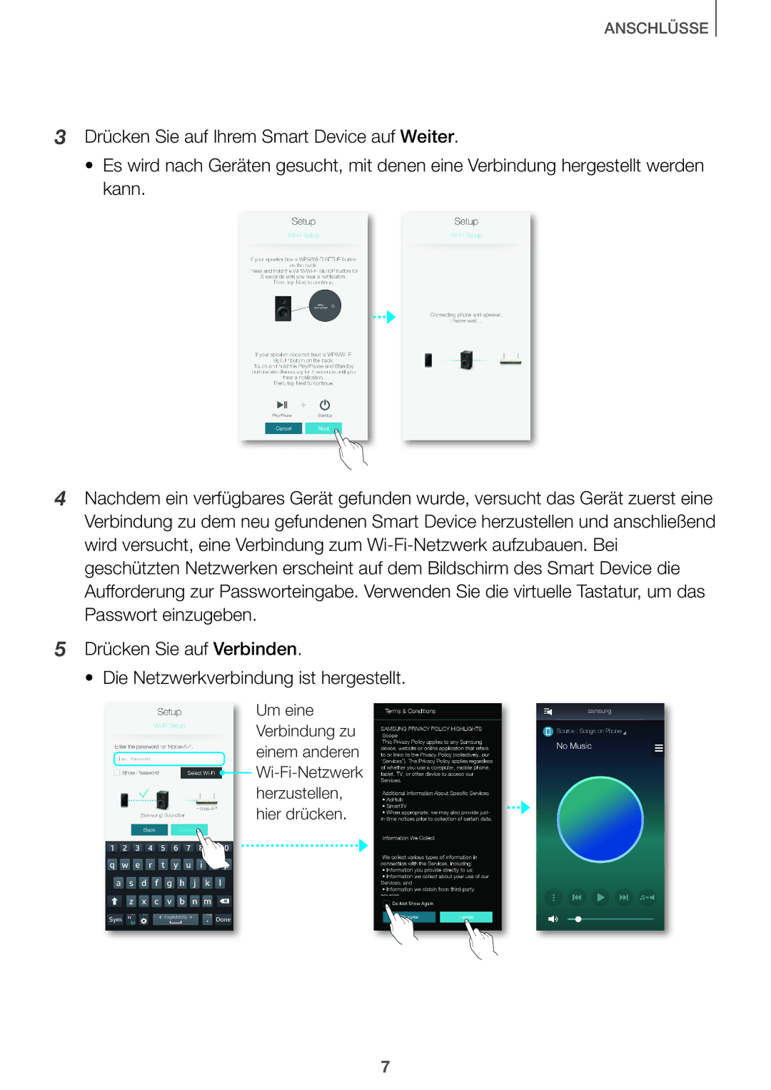 Samsung HW-J651/EN, HW-J650/EN manual Anschlüsse 