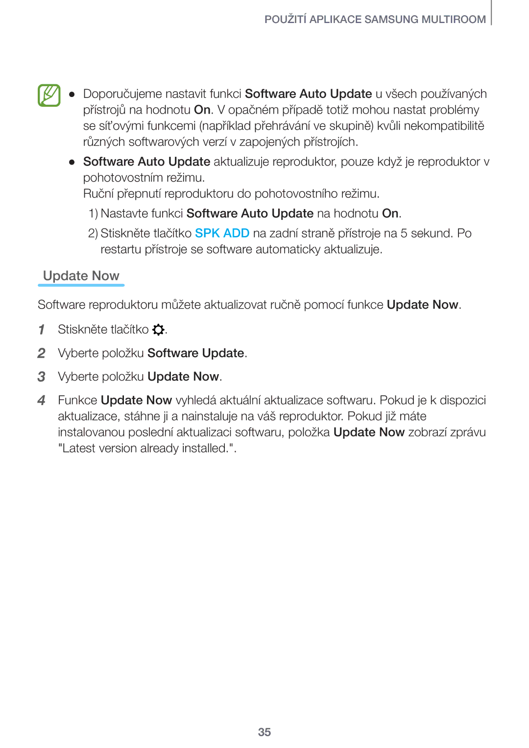 Samsung HW-J651/EN, HW-J650/EN manual Update Now 