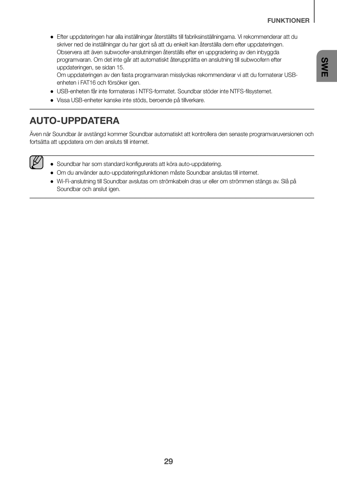 Samsung HW-J6510/XE, HW-J6511/XE manual Auto-Uppdatera 