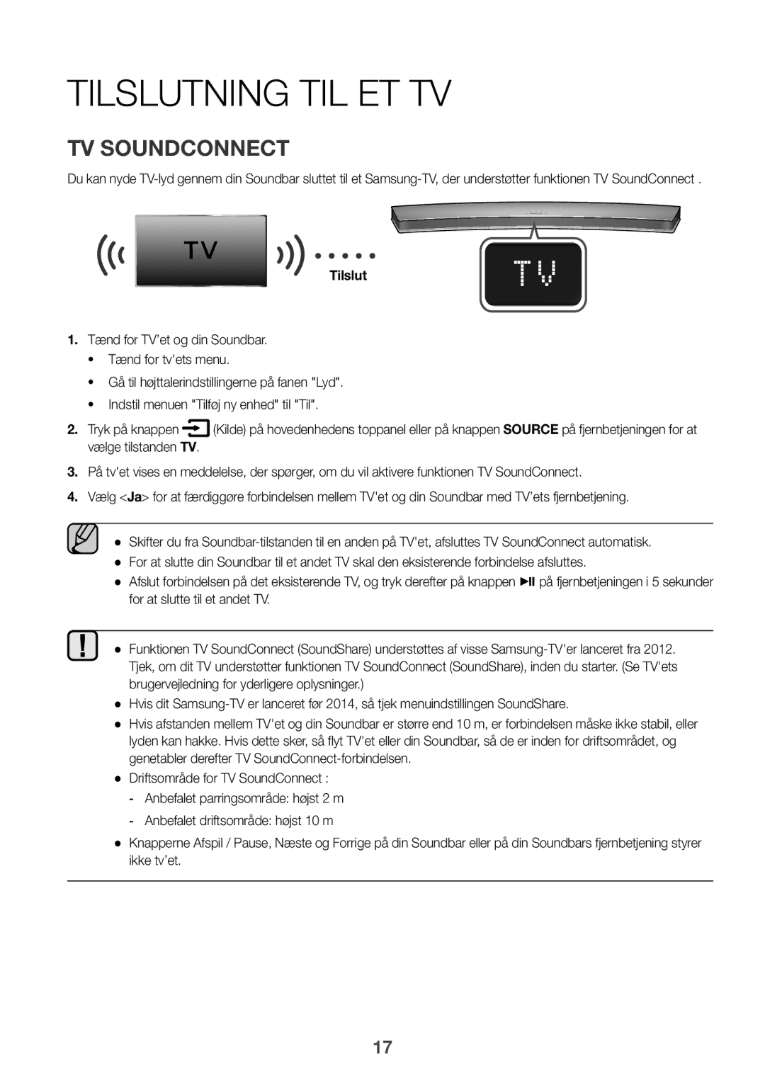 Samsung HW-J6510/XE, HW-J6511/XE manual Tilslutning TIL ET TV 