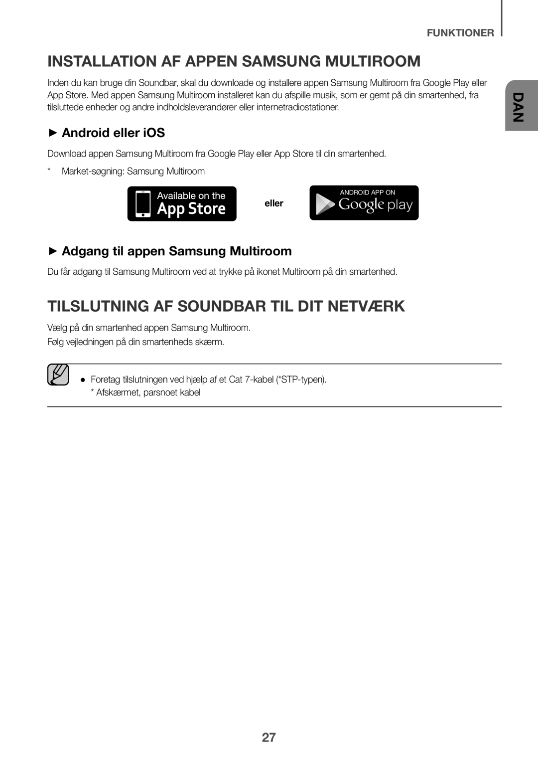 Samsung HW-J6510/XE, HW-J6511/XE manual ++Adgang til appen Samsung Multiroom, Market-søgning Samsung Multiroom 