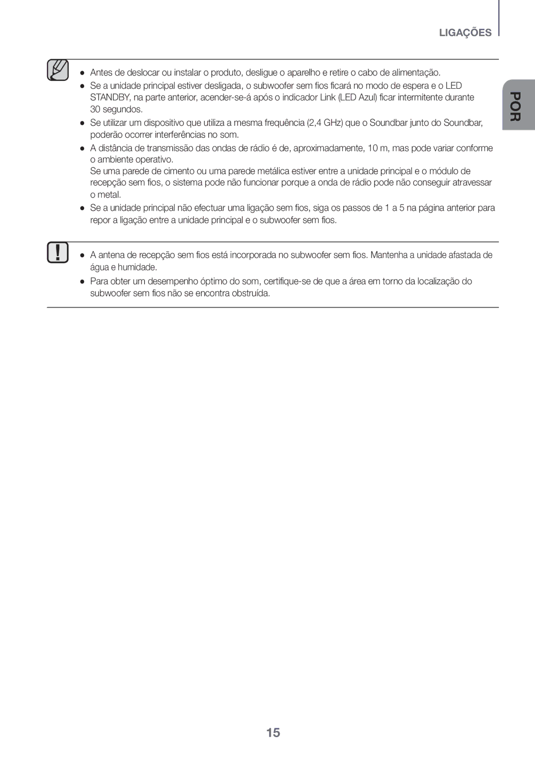 Samsung HW-J651/ZF manual Ligações 