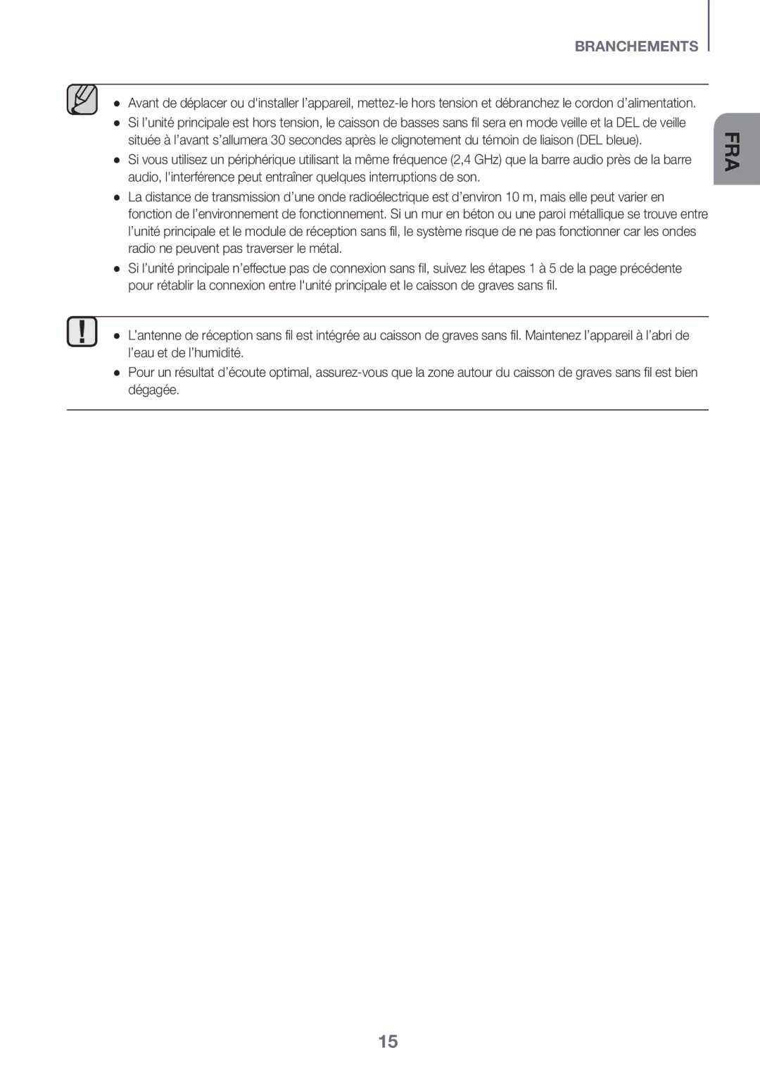 Samsung HW-J651/ZF manual Branchements 