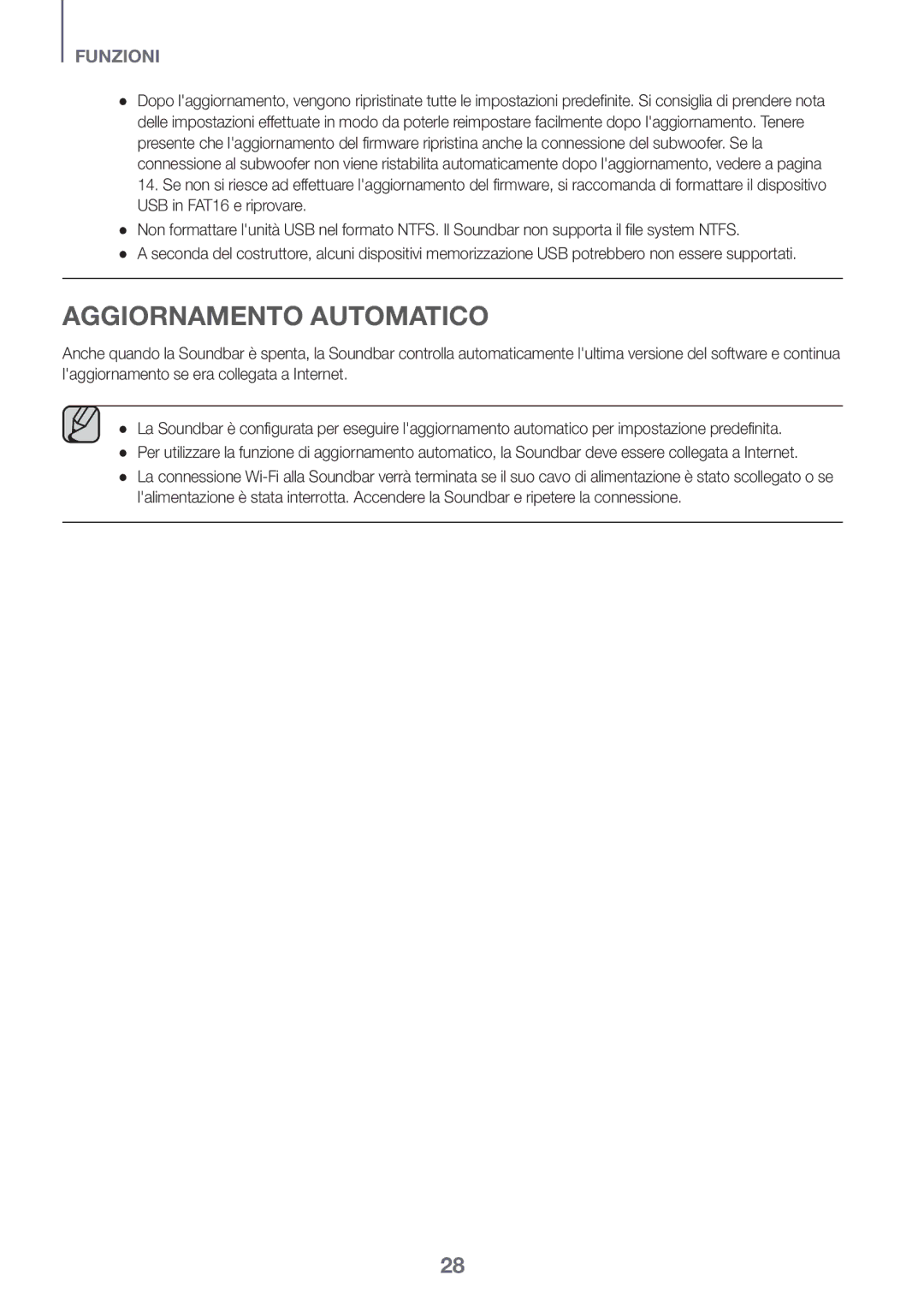 Samsung HW-J651/ZF manual Aggiornamento Automatico 