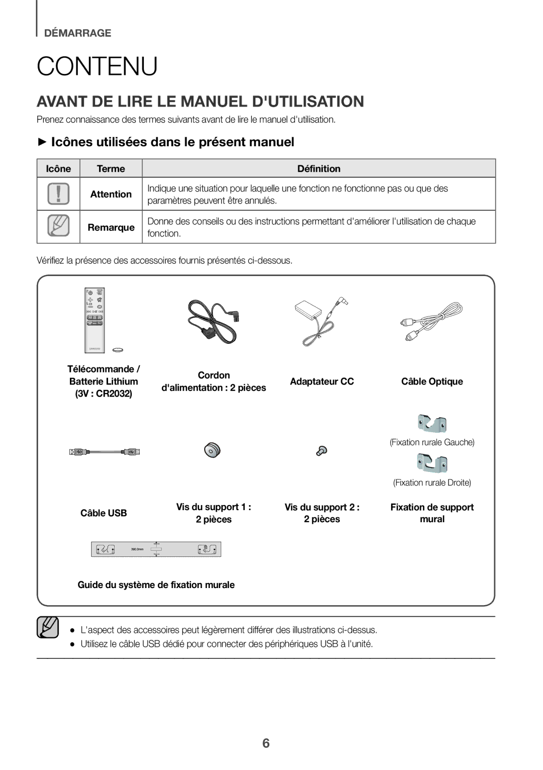 Samsung HW-J651/ZF manual Contenu, Avant DE Lire LE Manuel Dutilisation, ++Icônes utilisées dans le présent manuel 