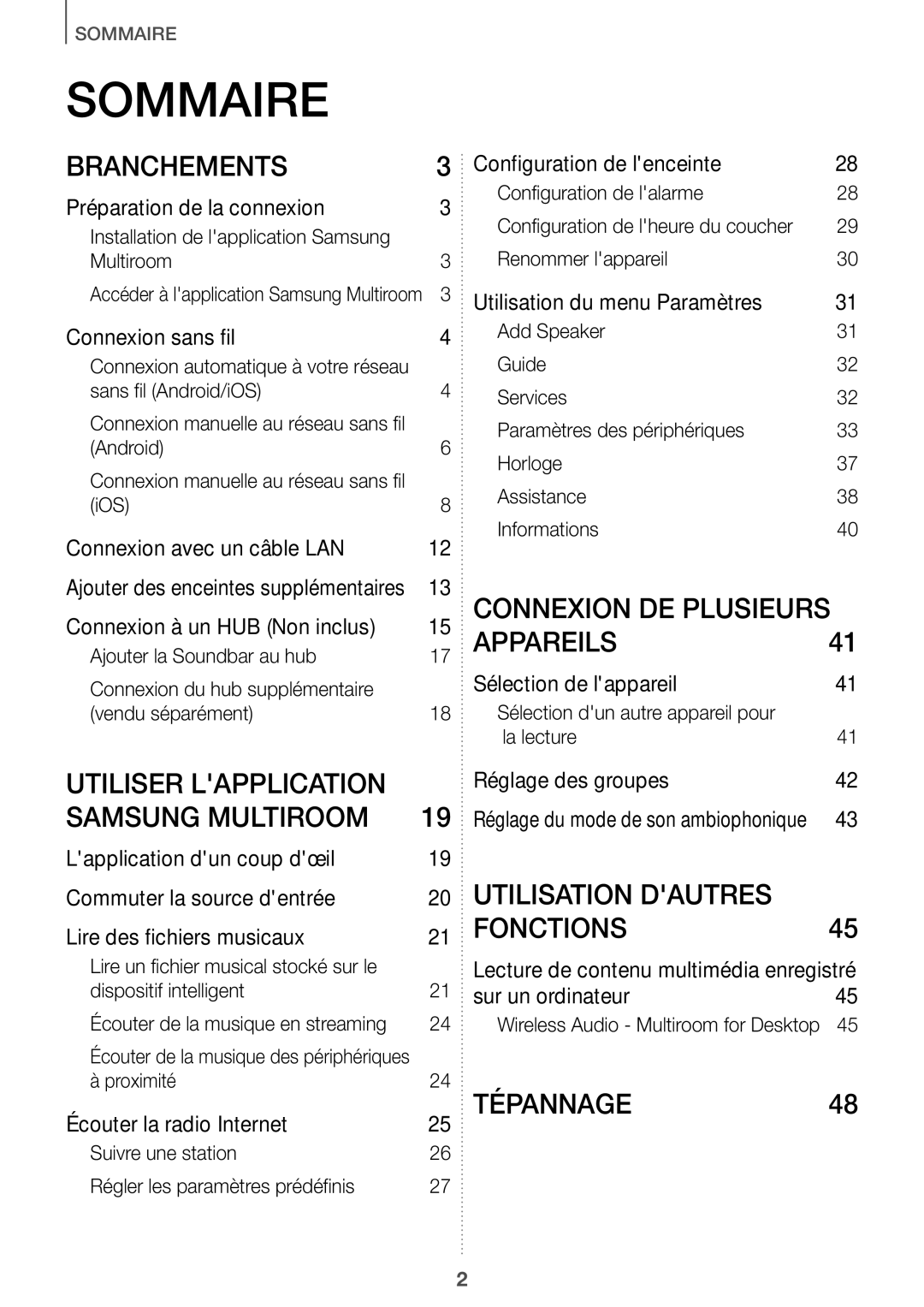 Samsung HW-J651/ZF manual Sommaire 