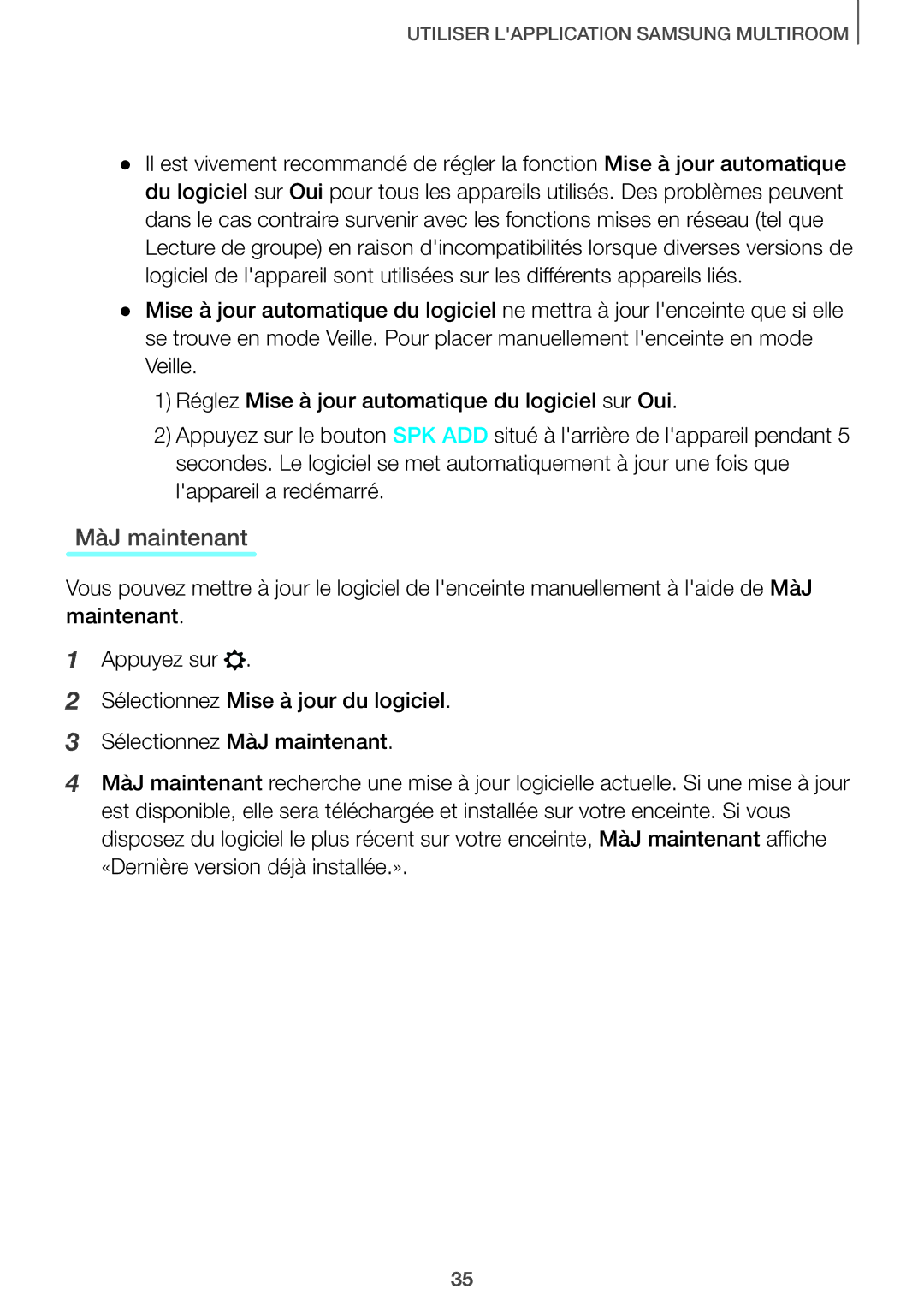 Samsung HW-J651/ZF manual MàJ maintenant 