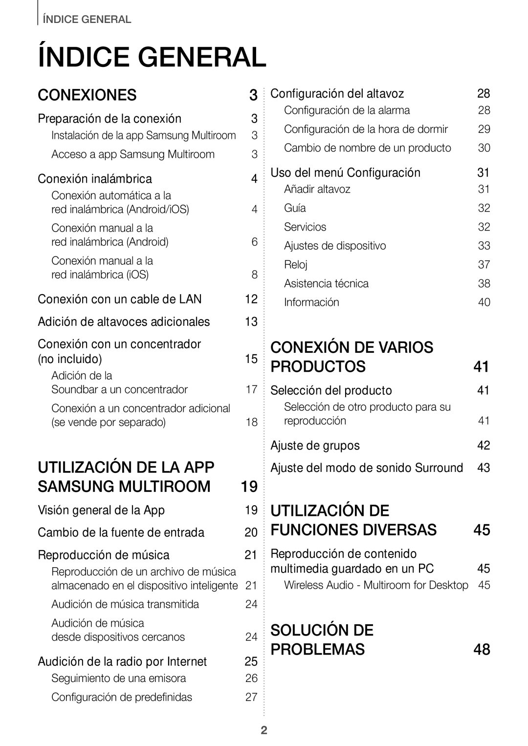 Samsung HW-J651/ZF manual Índice General 