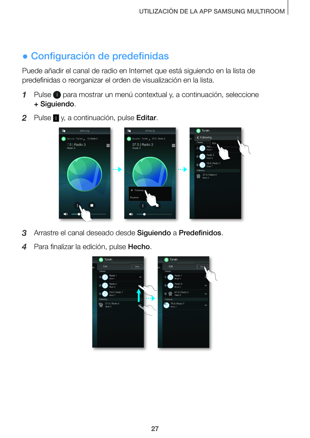 Samsung HW-J651/ZF manual Configuración de predefinidas 