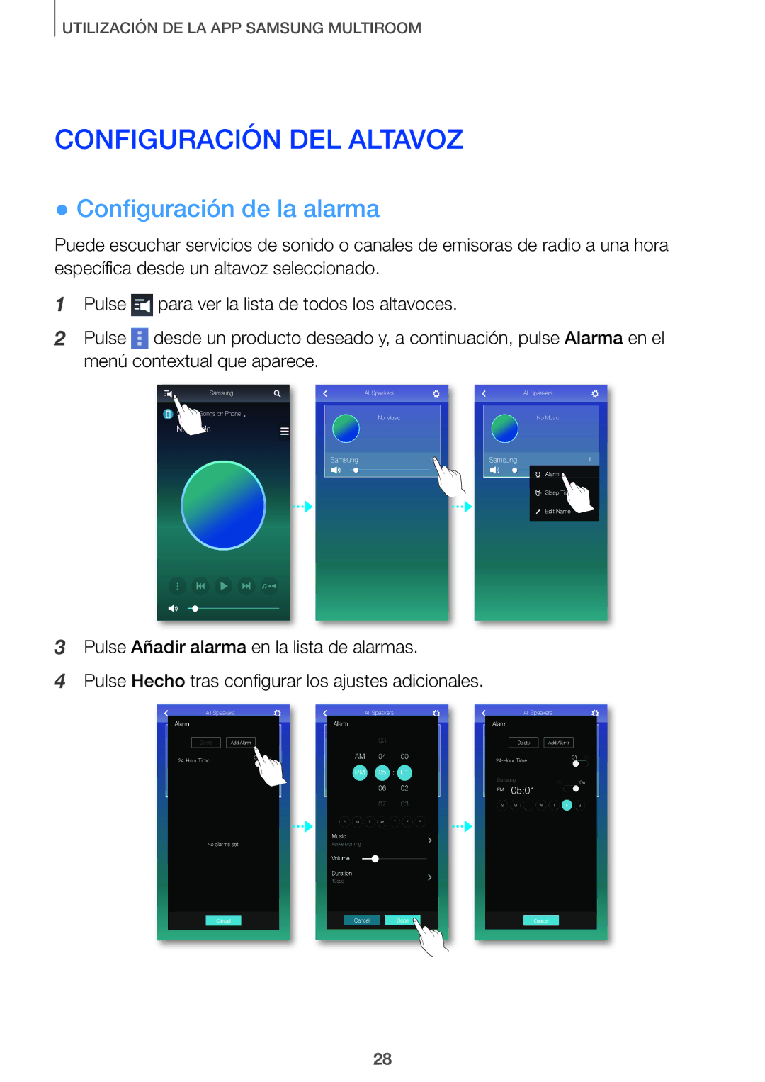 Samsung HW-J651/ZF manual Configuración DEL Altavoz, Configuración de la alarma 