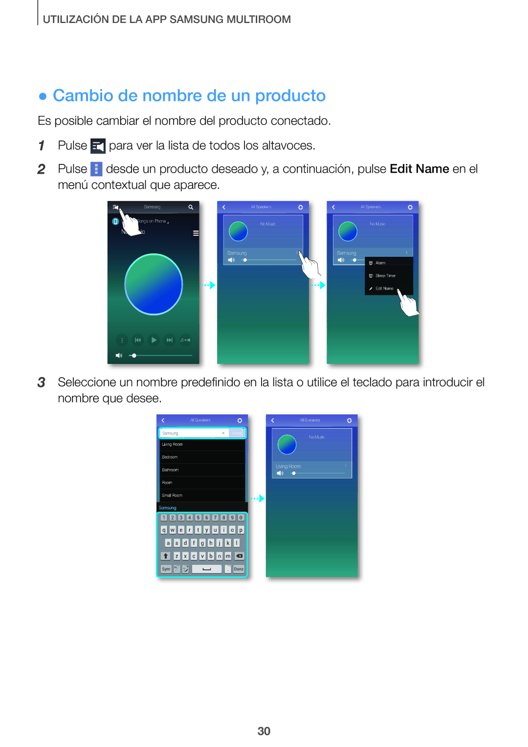 Samsung HW-J651/ZF manual Cambio de nombre de un producto 