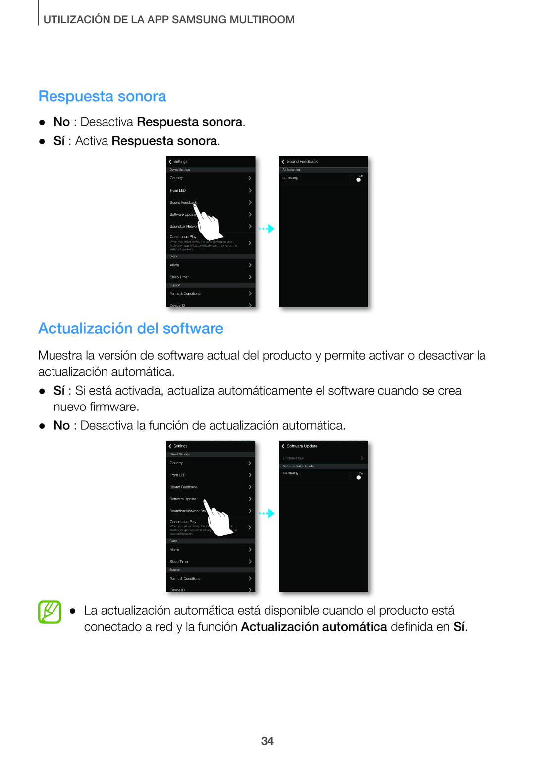 Samsung HW-J651/ZF manual Respuesta sonora 