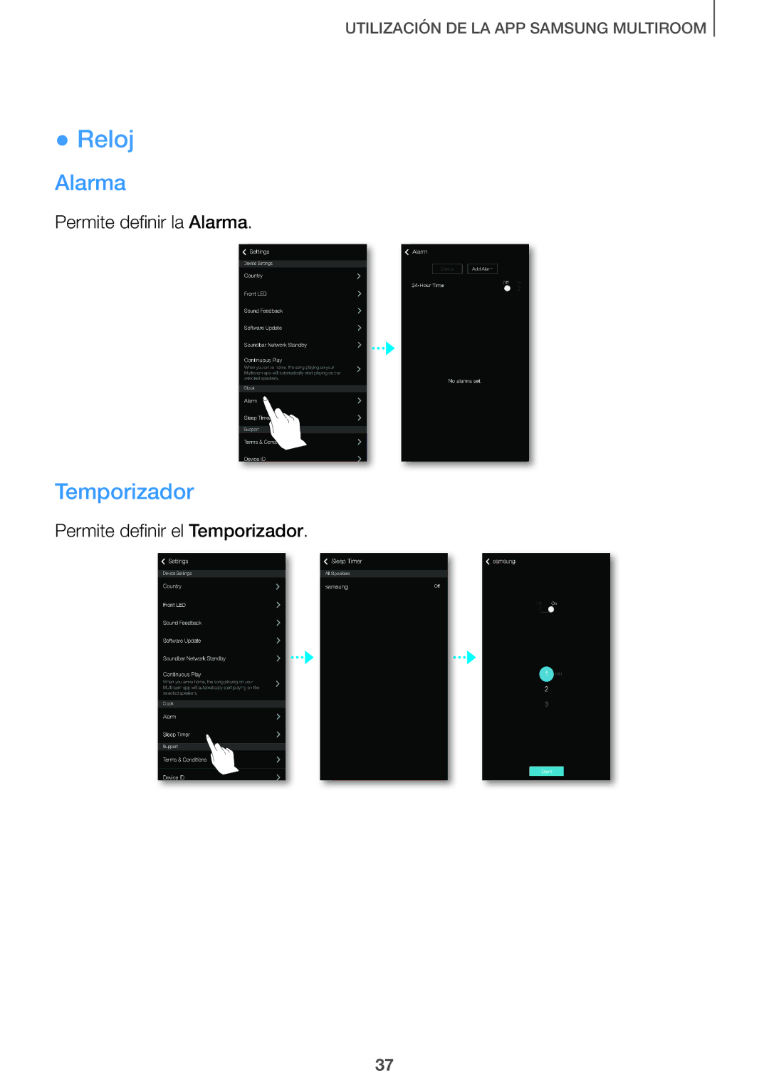 Samsung HW-J651/ZF manual Reloj 