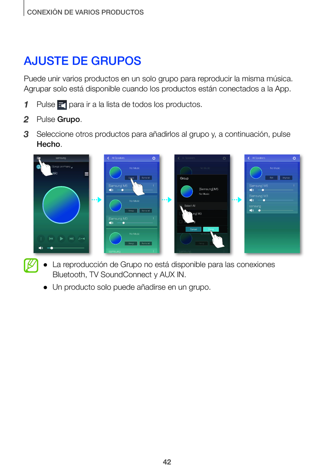 Samsung HW-J651/ZF manual Ajuste DE Grupos 