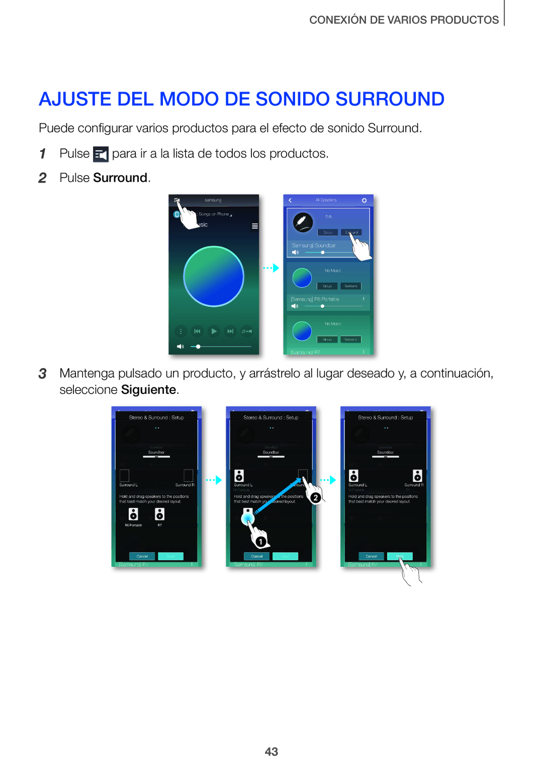 Samsung HW-J651/ZF manual Ajuste DEL Modo DE Sonido Surround 