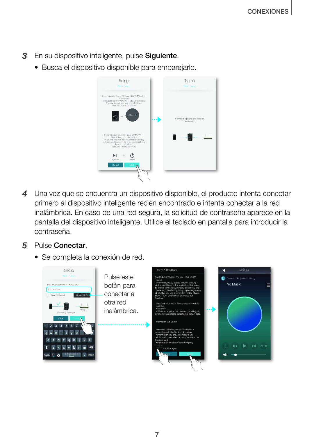 Samsung HW-J651/ZF manual Pulse este botón para conectar a otra red inalámbrica 