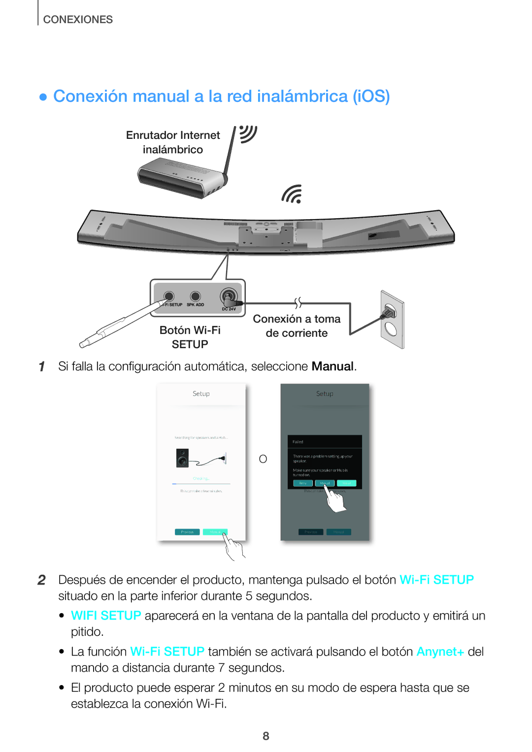 Samsung HW-J651/ZF Conexión manual a la red inalámbrica iOS 