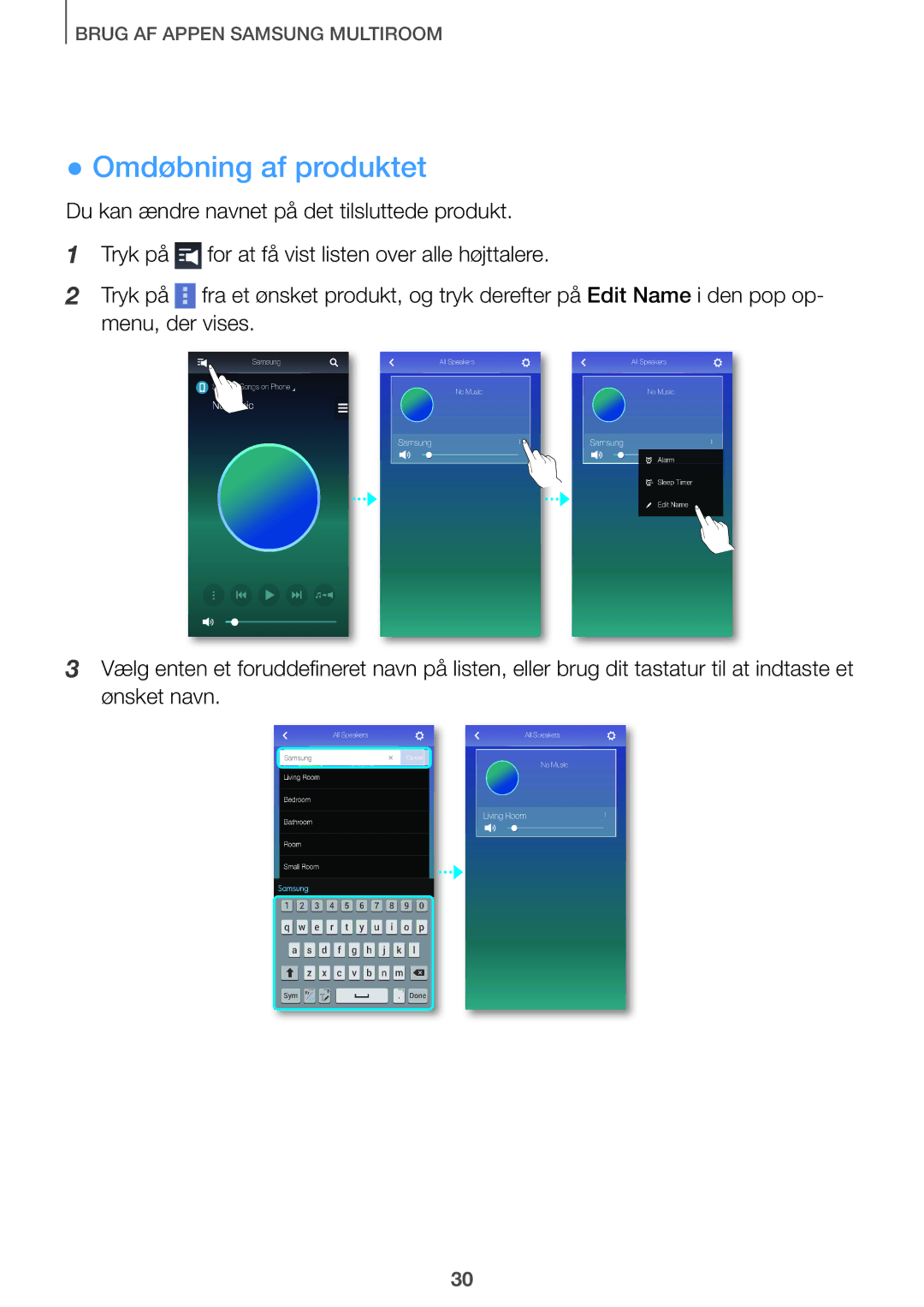 Samsung HW-J661/XE, HW-J660/XE manual Omdøbning af produktet 