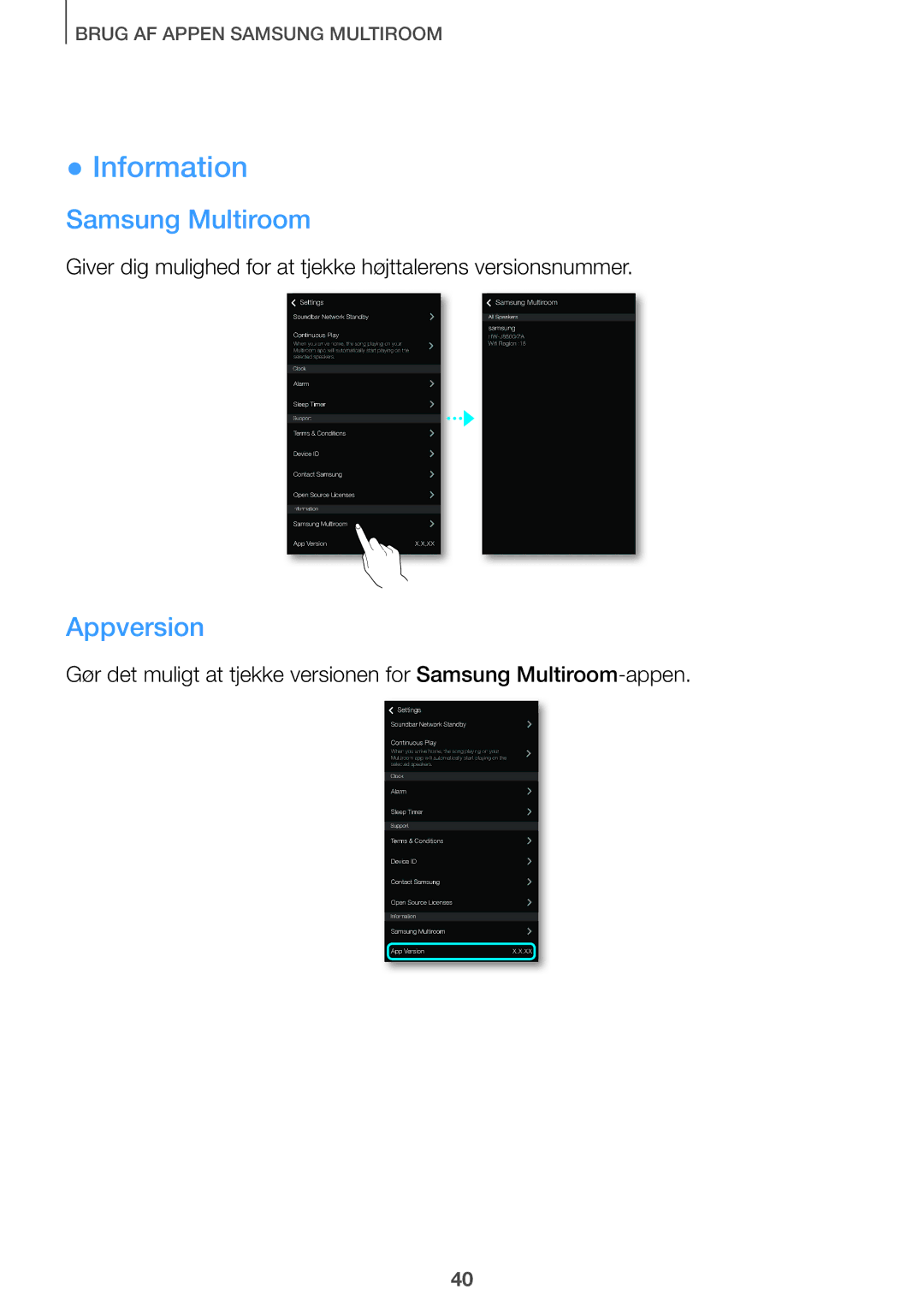 Samsung HW-J661/XE, HW-J660/XE manual Information, Appversion 