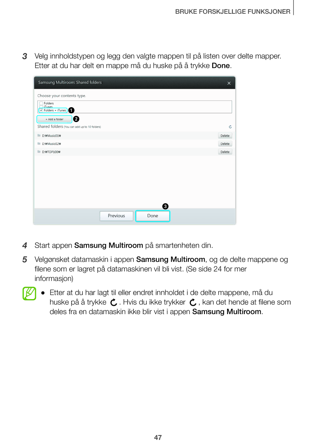 Samsung HW-J660/XE, HW-J661/XE manual Bruke Forskjellige Funksjoner 