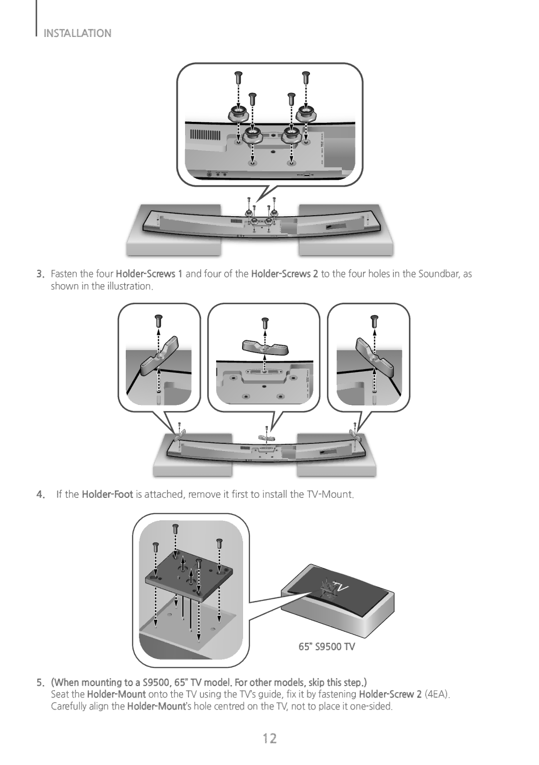 Samsung HW-J7510/XE, HW-J7500/EN, HW-J7501/EN, HW-J7501/ZF, HW-J7500/ZF, HW-J7500/XN, HW-J7511/XE manual Installation 