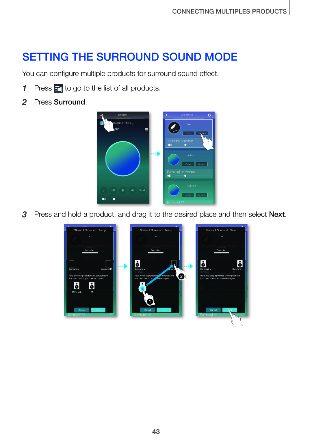 Samsung HW-J7501/ZF, HW-J7500/EN, HW-J8501/EN, HW-J6502/EN, HW-J6500/EN, HW-J650/EN, HW-J651/EN Setting the Surround Sound Mode 