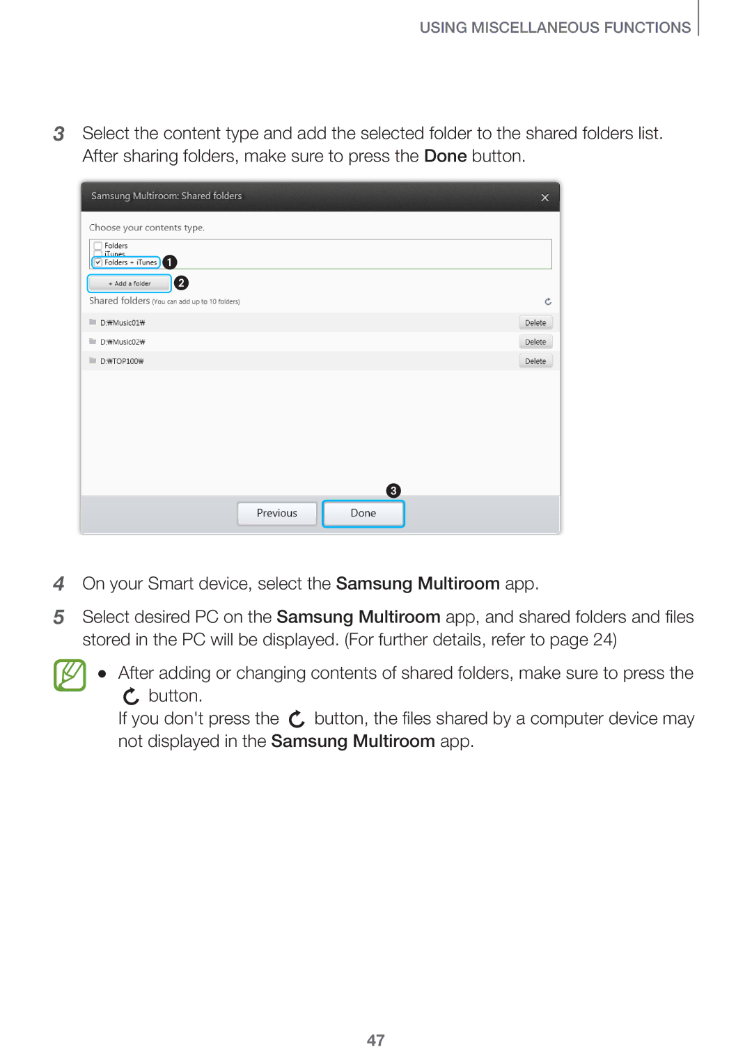 Samsung HW-J8500/XN, HW-J7500/EN, HW-J8501/EN, HW-J6502/EN, HW-J6500/EN, HW-J650/EN, HW-J651/EN Using Miscellaneous Functions 