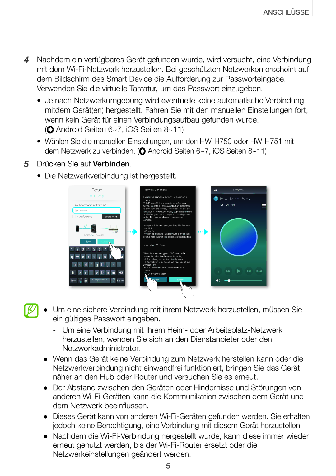 Samsung HW-J8501/EN, HW-J7500/EN, HW-J7501/EN, HW-J8500/EN manual Android Seiten 6~7, iOS Seiten 8~11 