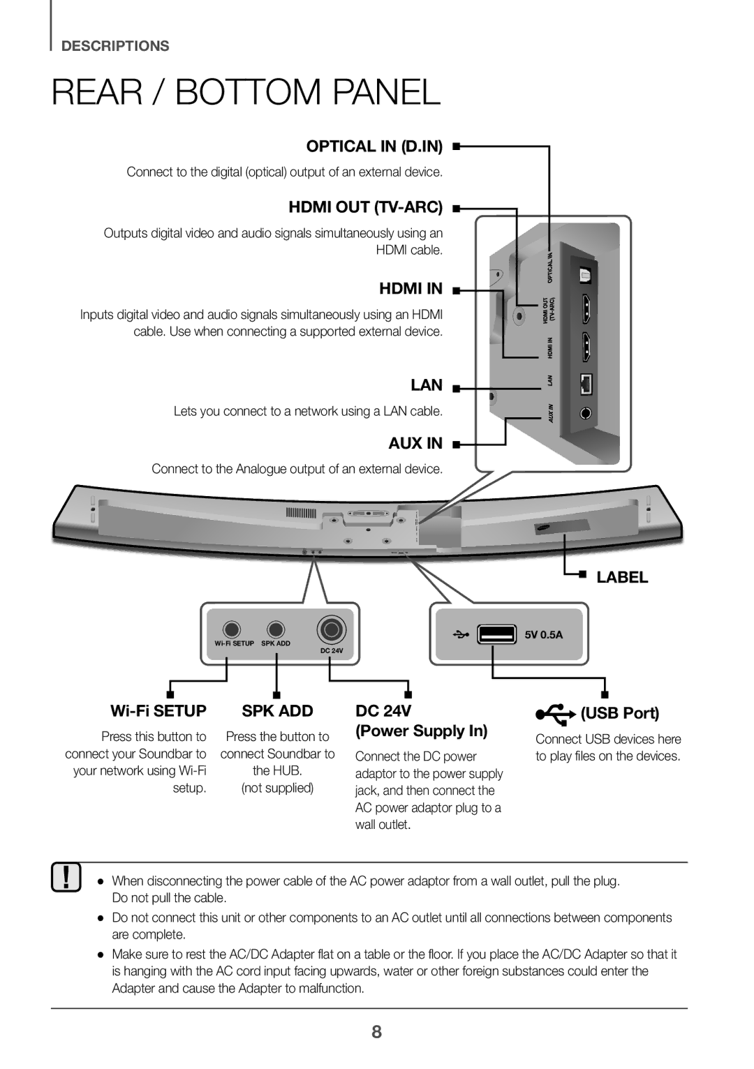 Samsung HW-J7501/EN manual Rear / Bottom Panel, Press this button to, Setup 