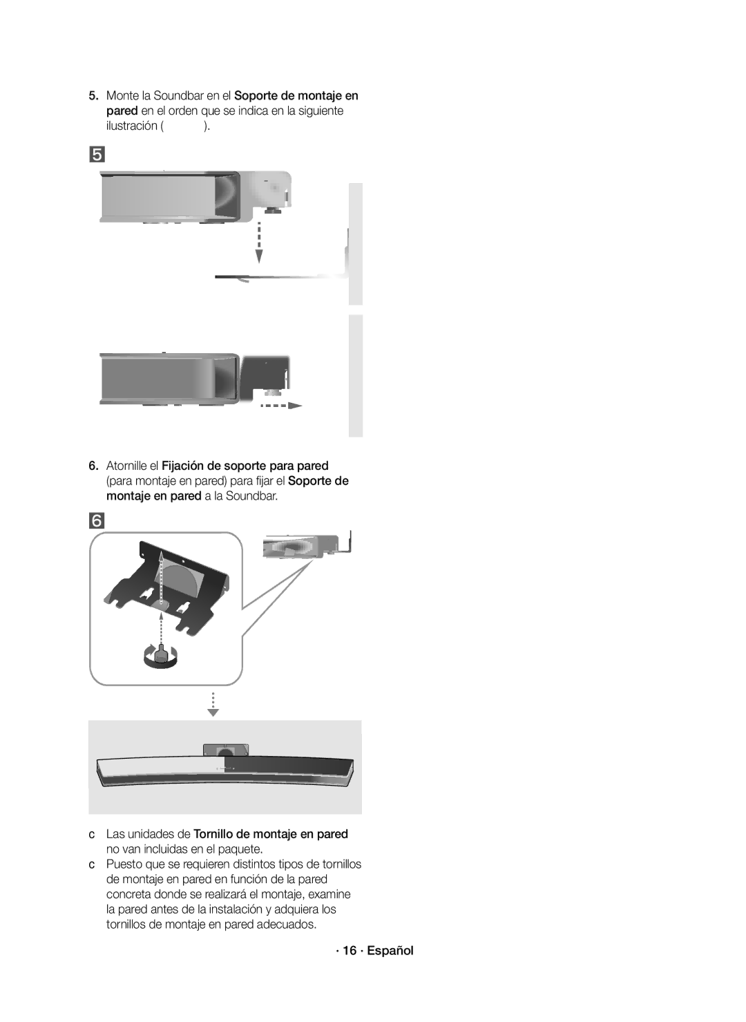 Samsung HW-J7501R/EN, HW-J7500R/EN, HW-J7501R/ZF, HW-J7500R/ZF manual · 16 · Español 