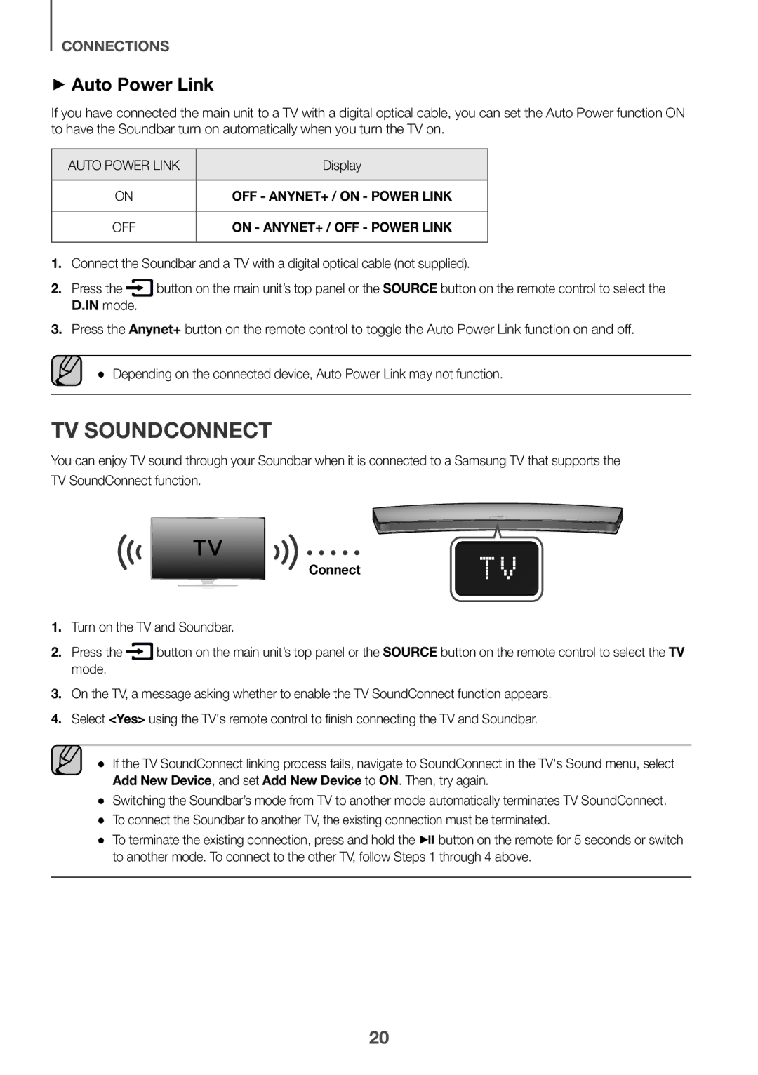 Samsung HW-J7501R/SQ manual TV Soundconnect, ++Auto Power Link, Mode, Connect 