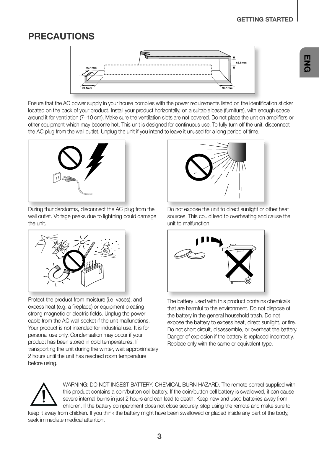 Samsung HW-J7501R/SQ manual Precautions 