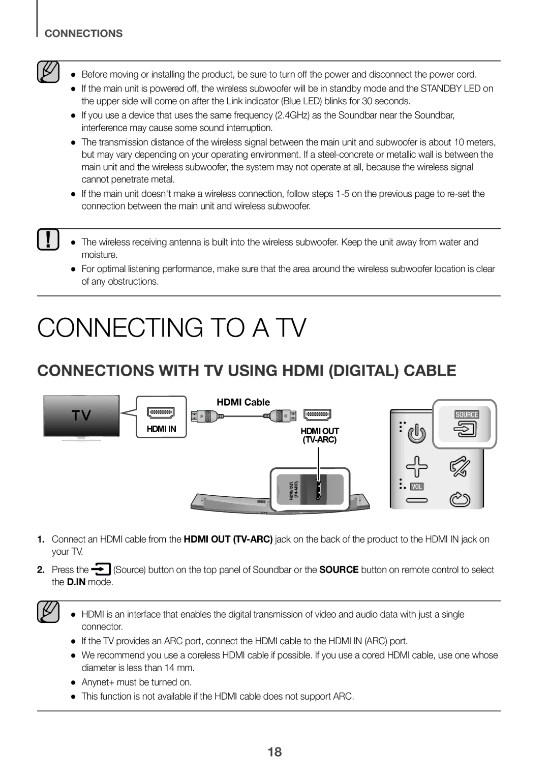 Samsung HW-J7501/UM manual Connecting to a TV, Connections with TV Using Hdmi Digital Cable 