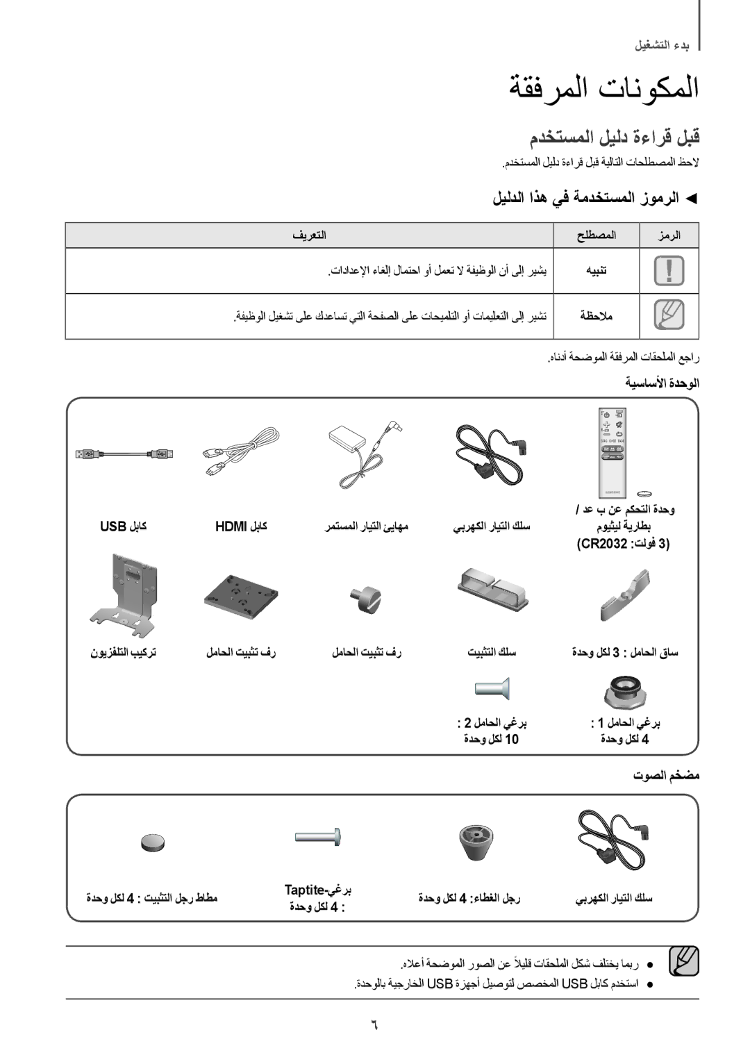 Samsung HW-J7501/UM manual مدختسملا ليلد ةءارق لبق, ليلدلا اذه يف ةمدختسملا زومرلا 