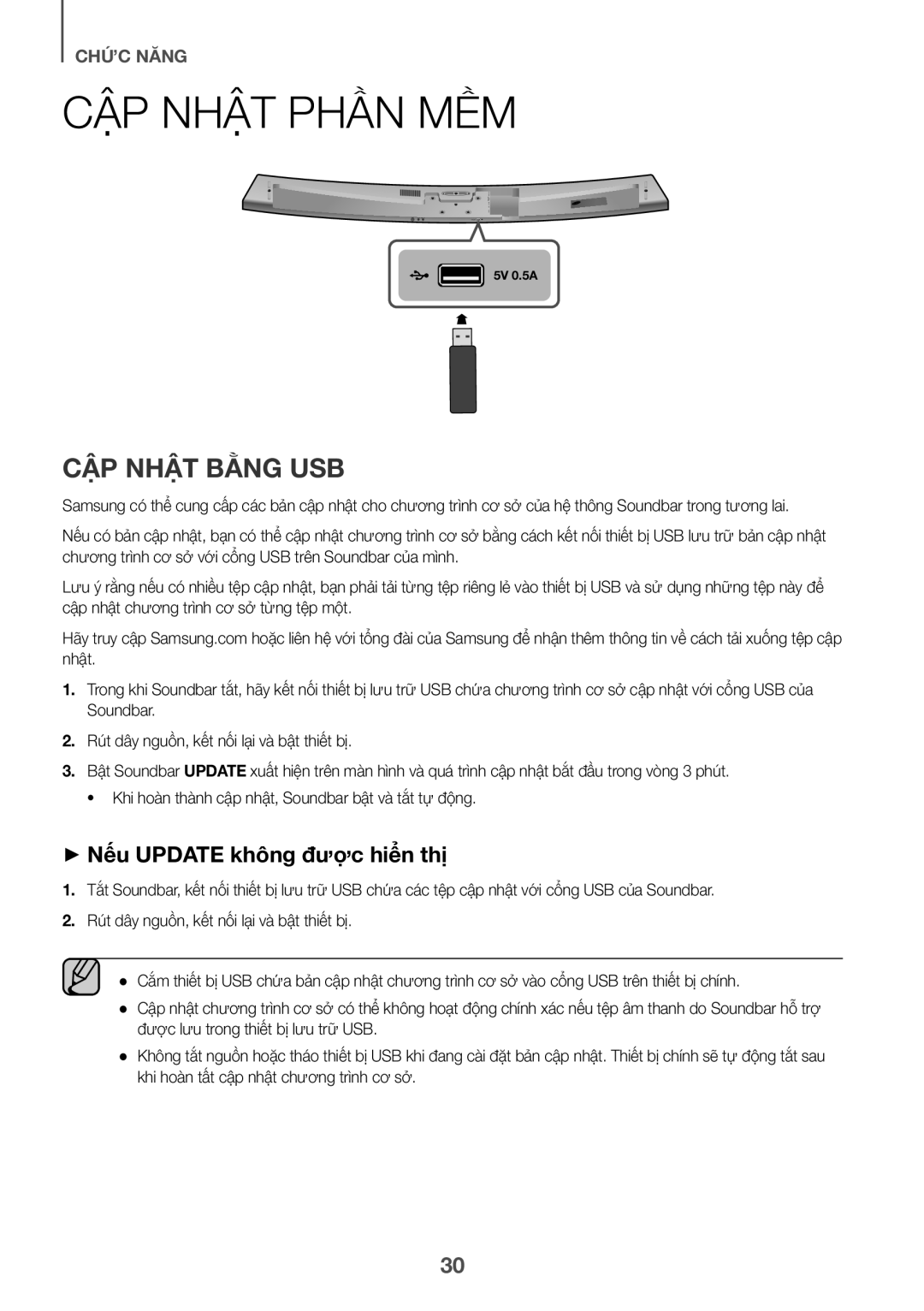 Samsung HW-J7501/XV manual Cập Nhật Phần Mềm, Cập Nhật Bằng Usb, ++Nêu Update không được hiển thi 