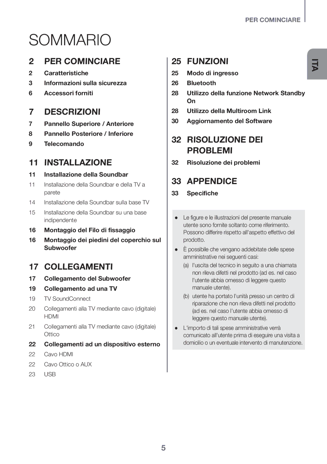 Samsung HW-J7500/ZF, HW-J7501/ZF manual Sommario 