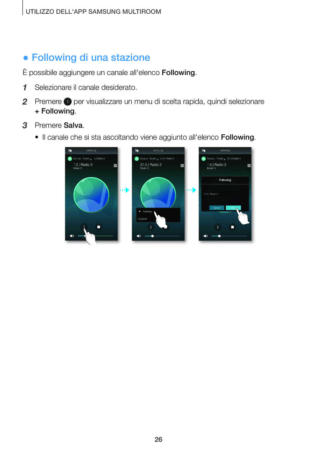 Samsung HW-J7501/ZF manual Following di una stazione 