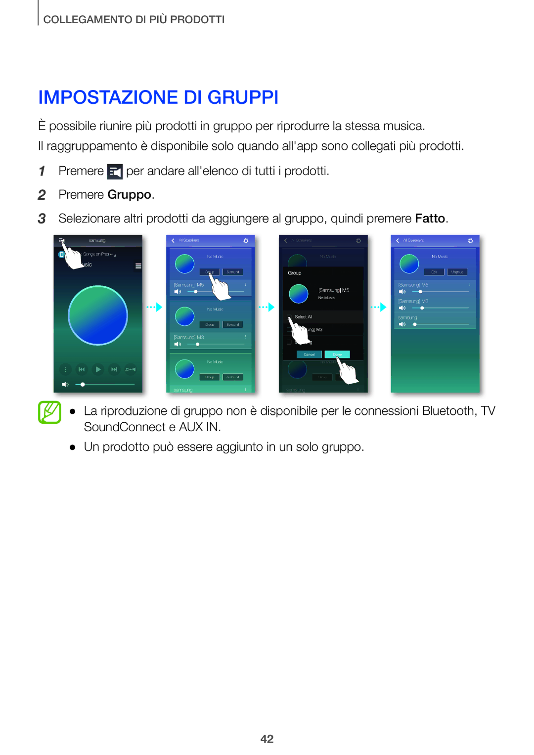 Samsung HW-J7501/ZF manual Impostazione DI Gruppi 