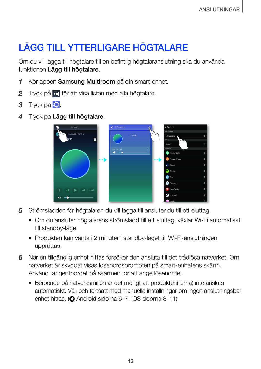 Samsung HW-J8511/XE, HW-J7510/XE, HW-J7511/XE, HW-J8510/XE manual Lägg Till Ytterligare Högtalare 