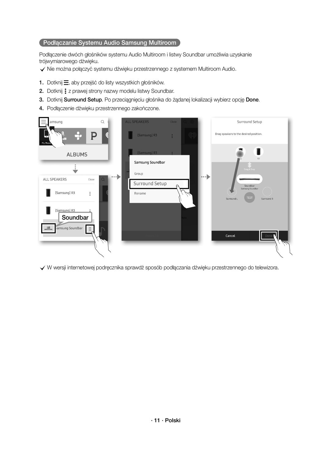 Samsung HW-J8500R/XN, HW-J8500R/EN, HW-J8501R/EN manual Podłączanie Systemu Audio Samsung Multiroom 