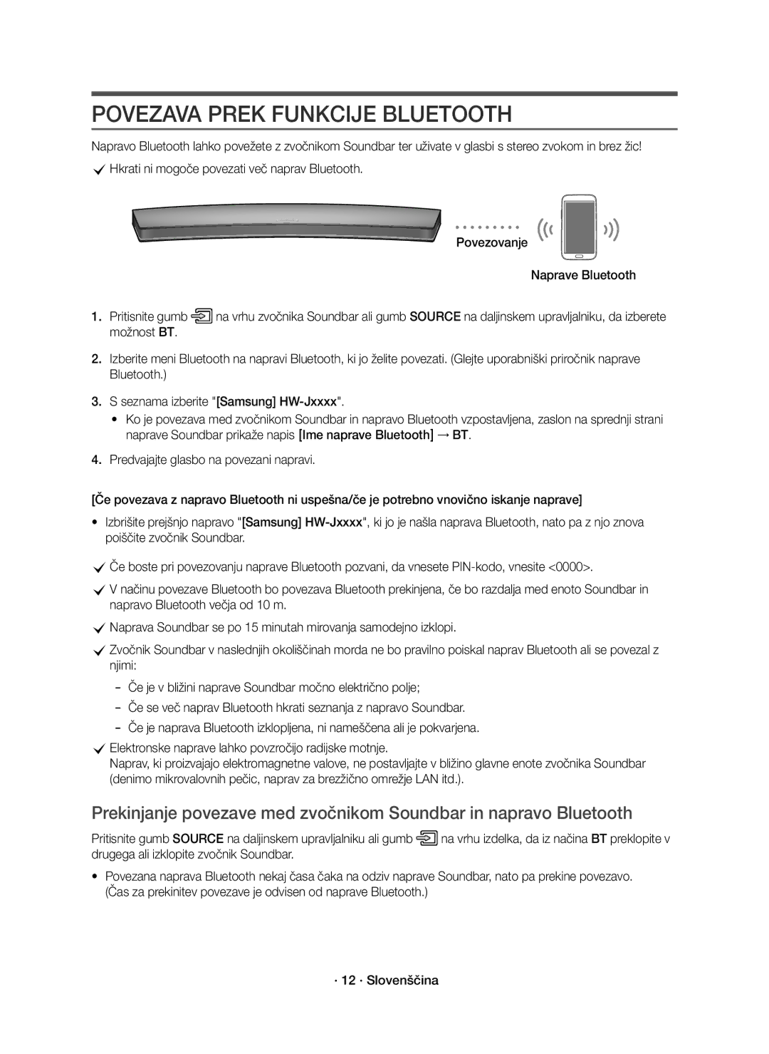 Samsung HW-J8500R/XN, HW-J8500R/EN, HW-J8501R/EN manual Povezava Prek Funkcije Bluetooth 