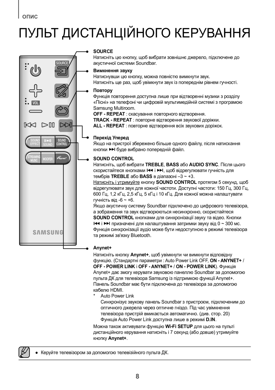 Samsung HW-J8500R/RU manual Пульт Дистанційного Керування, Вимкнення звуку, Повтору, Перехід Уперед 