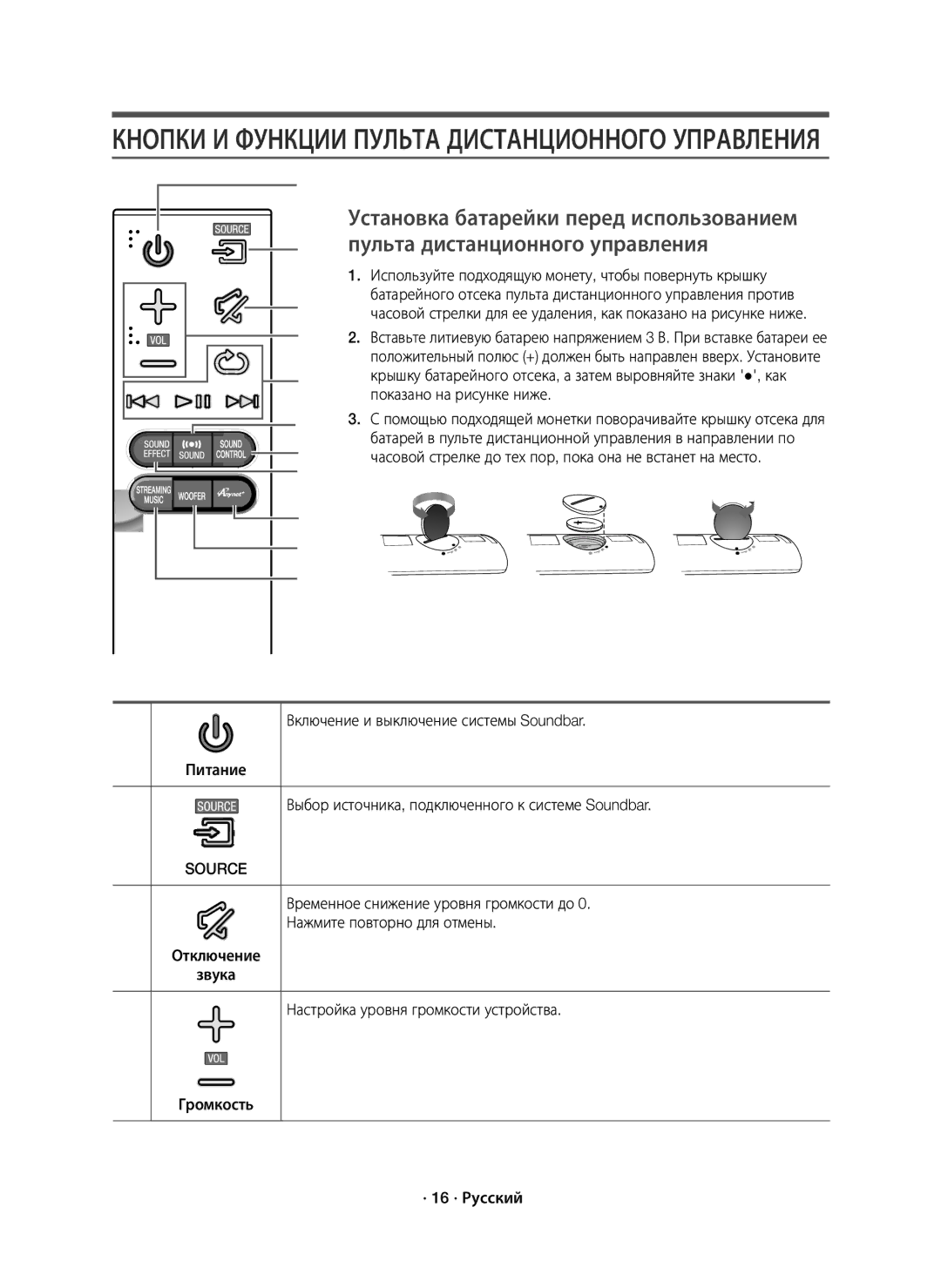 Samsung HW-J8500R/RU manual Используйте подходящую монету, чтобы повернуть крышку, Source 