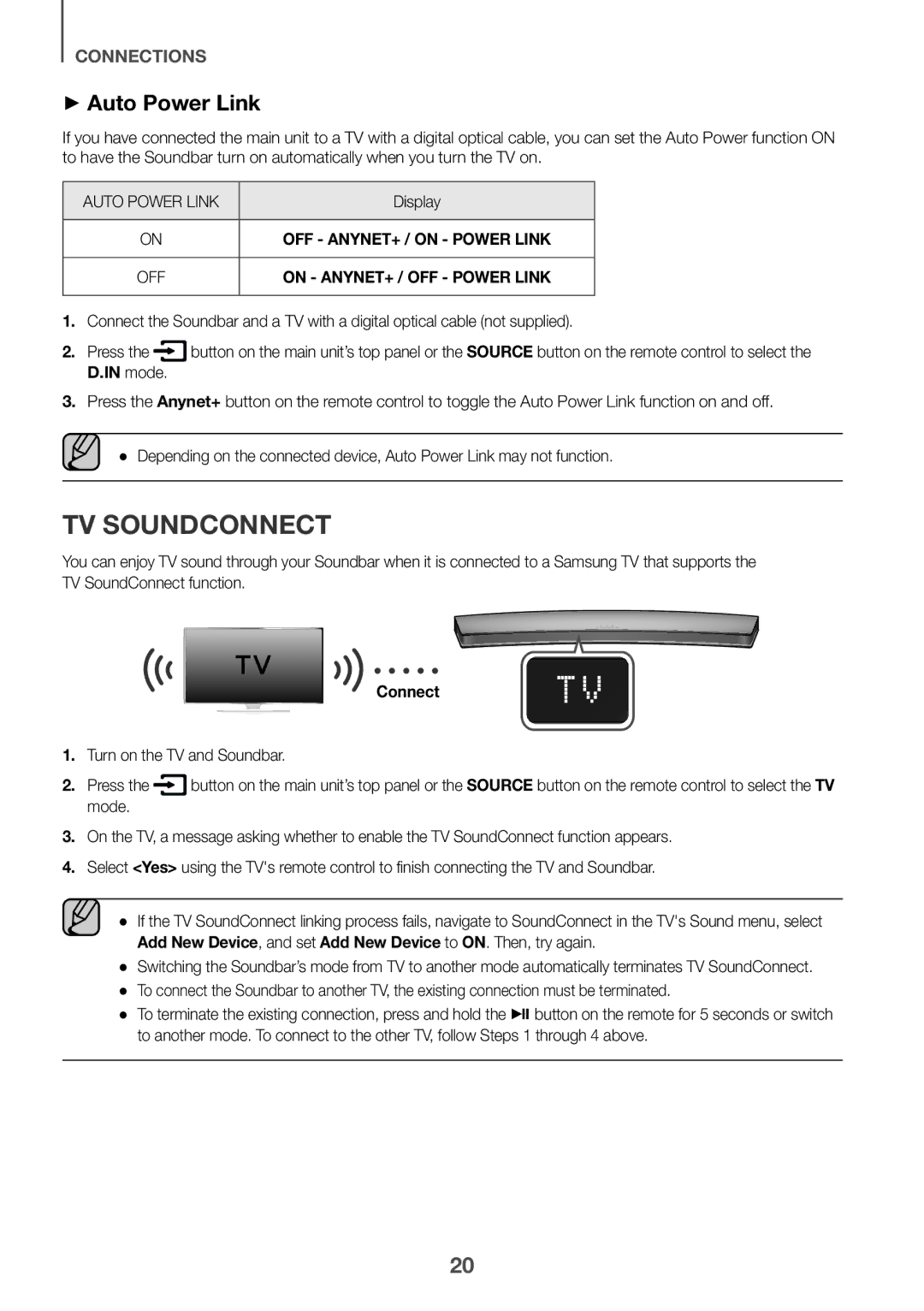 Samsung HW-J8501R/XV manual TV Soundconnect, ++Auto Power Link, Mode, Connect 