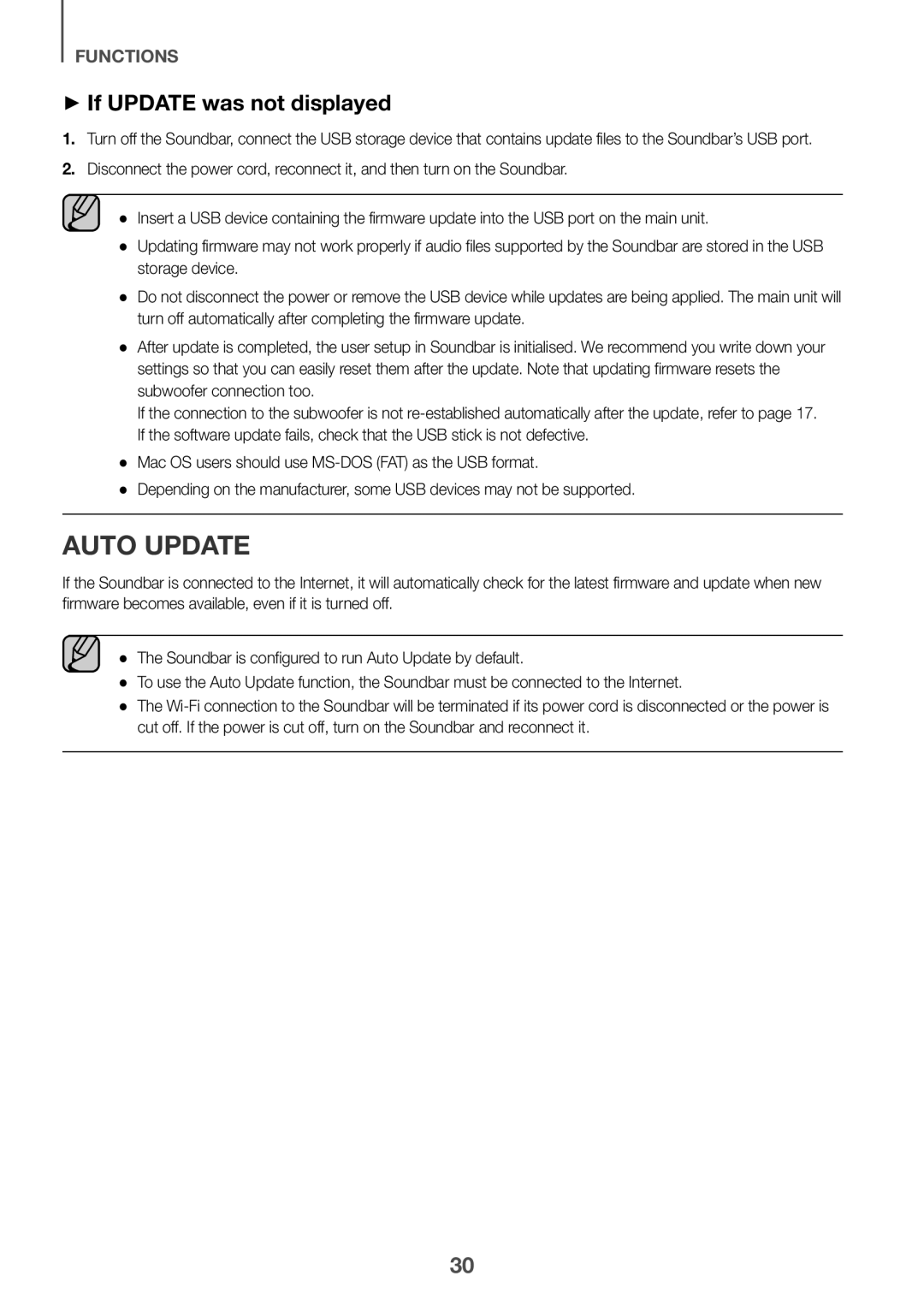 Samsung HW-J8501R/XV manual Auto Update, ++If Update was not displayed 