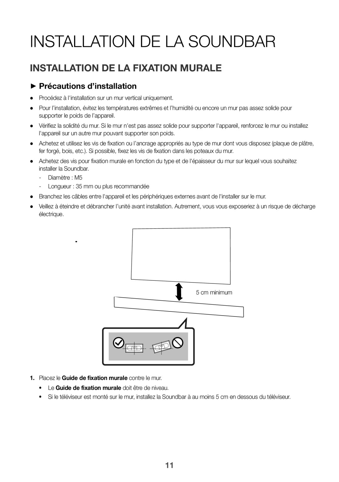 Samsung HW-K335/EN manual Installation DE LA Soundbar 