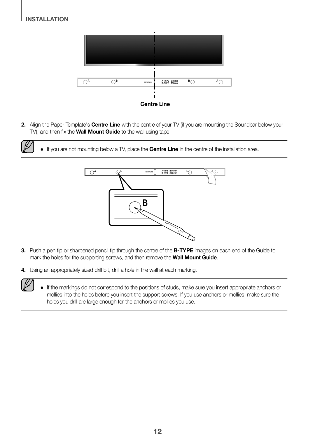 Samsung HW-K335/EN manual Centre Line 