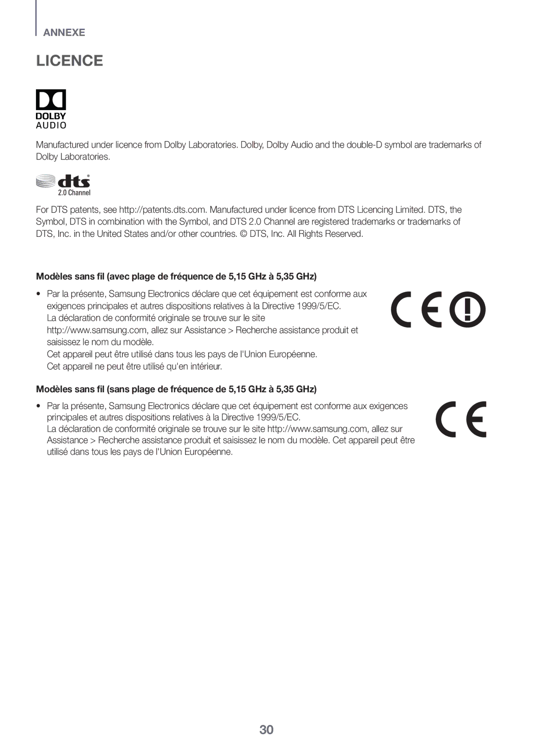 Samsung HW-K335/EN manual Licence 