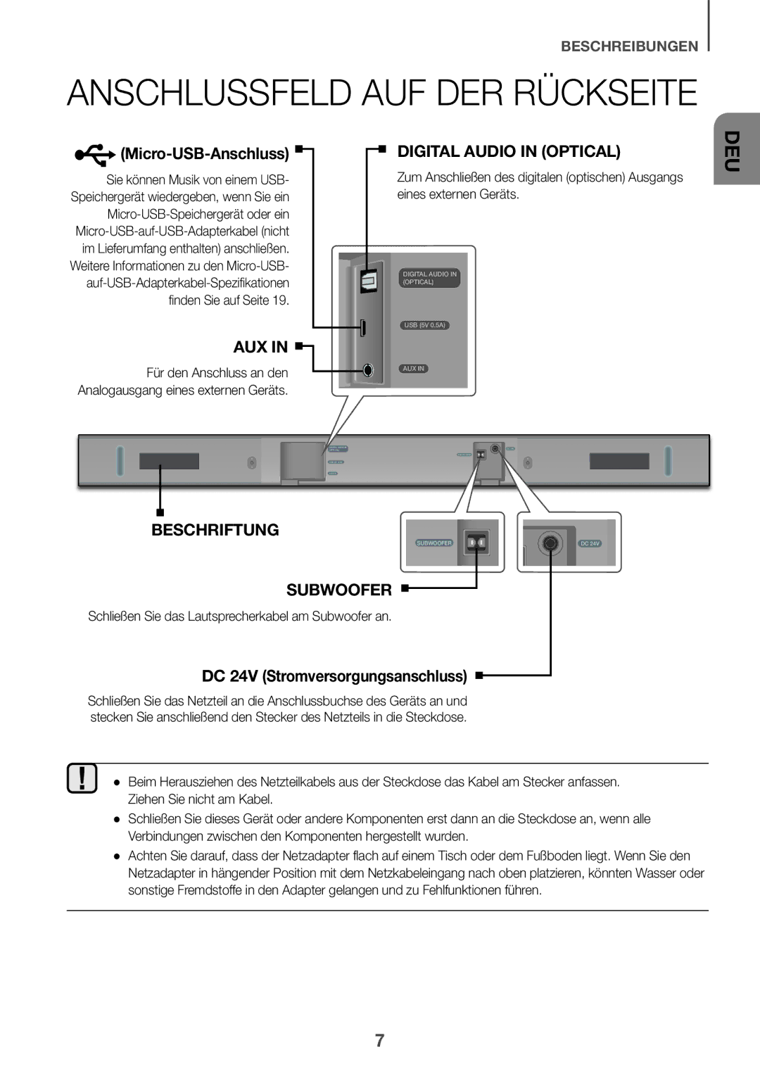 Samsung HW-K335/EN manual Für den Anschluss an den Analogausgang eines externen Geräts 